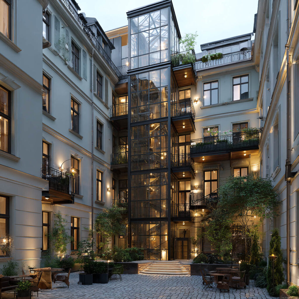 Dobudowa windy w kamienicy Warszawa