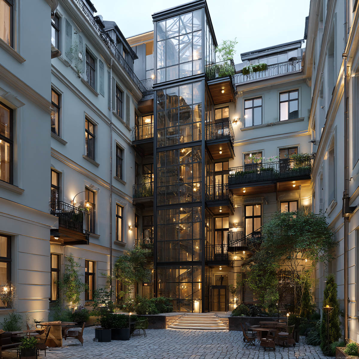 Dobudowa windy w kamienicy Warszawa